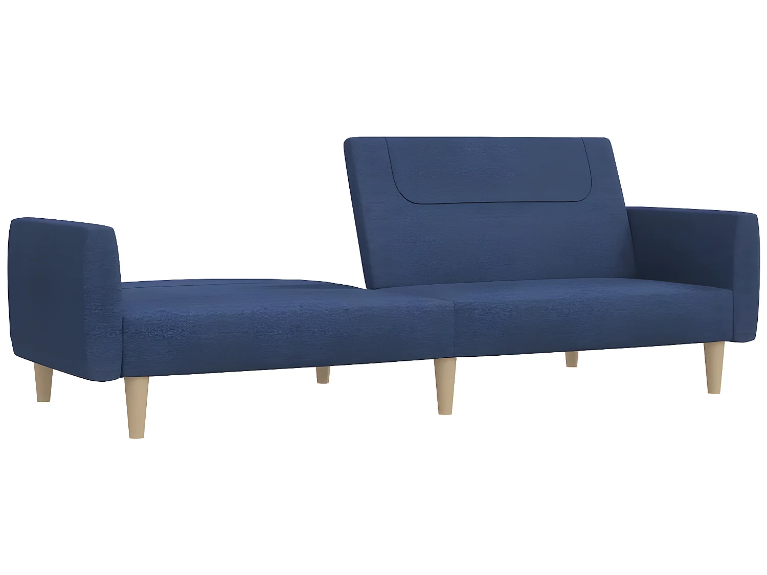 Canapé-lit à 2 places Bleu Tissu