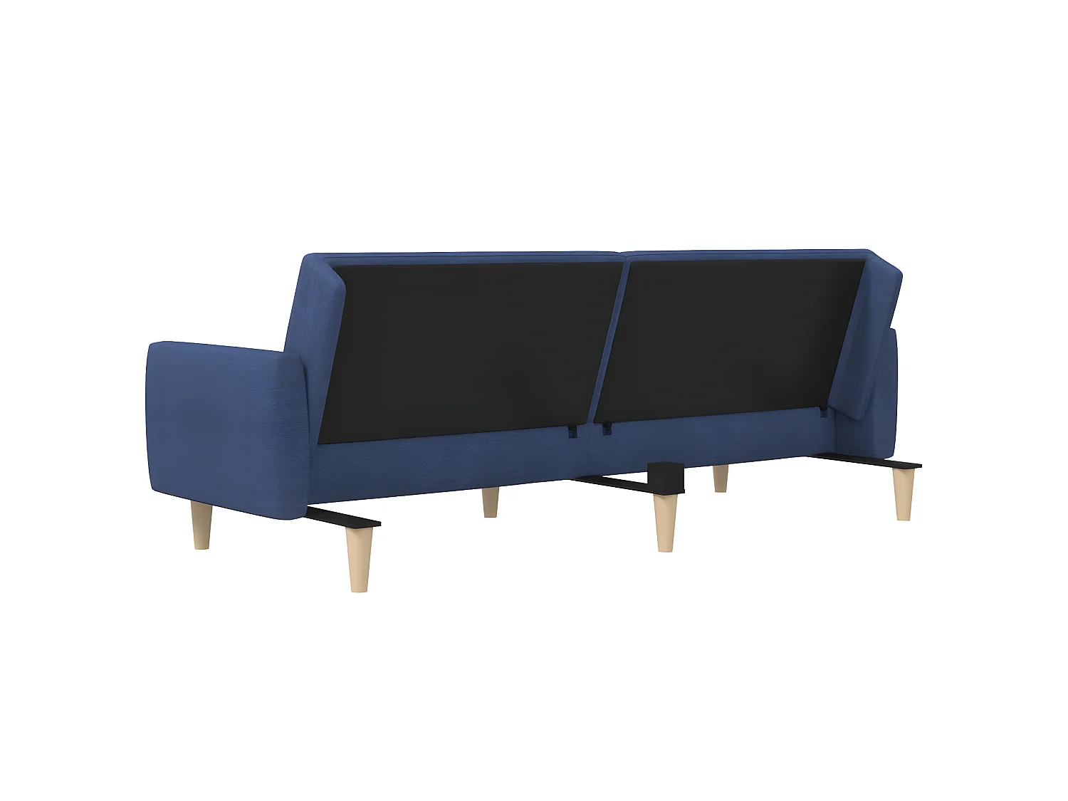 Canapé-lit à 2 places Bleu Tissu