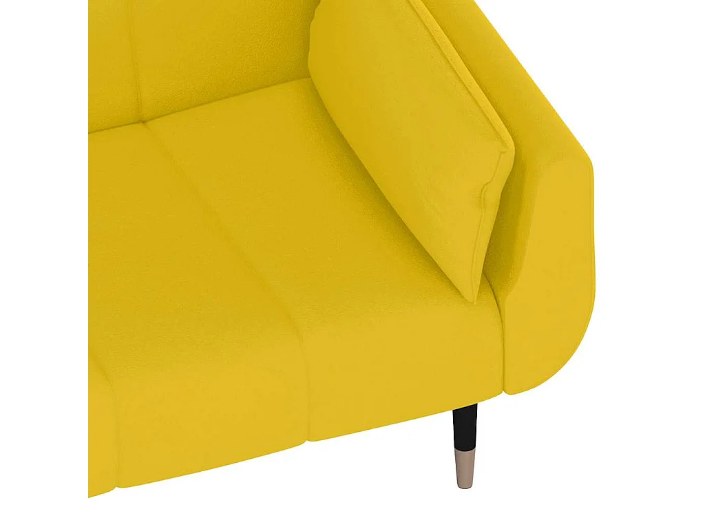 Canapé convertible clic-clac 2 places en velours jaune