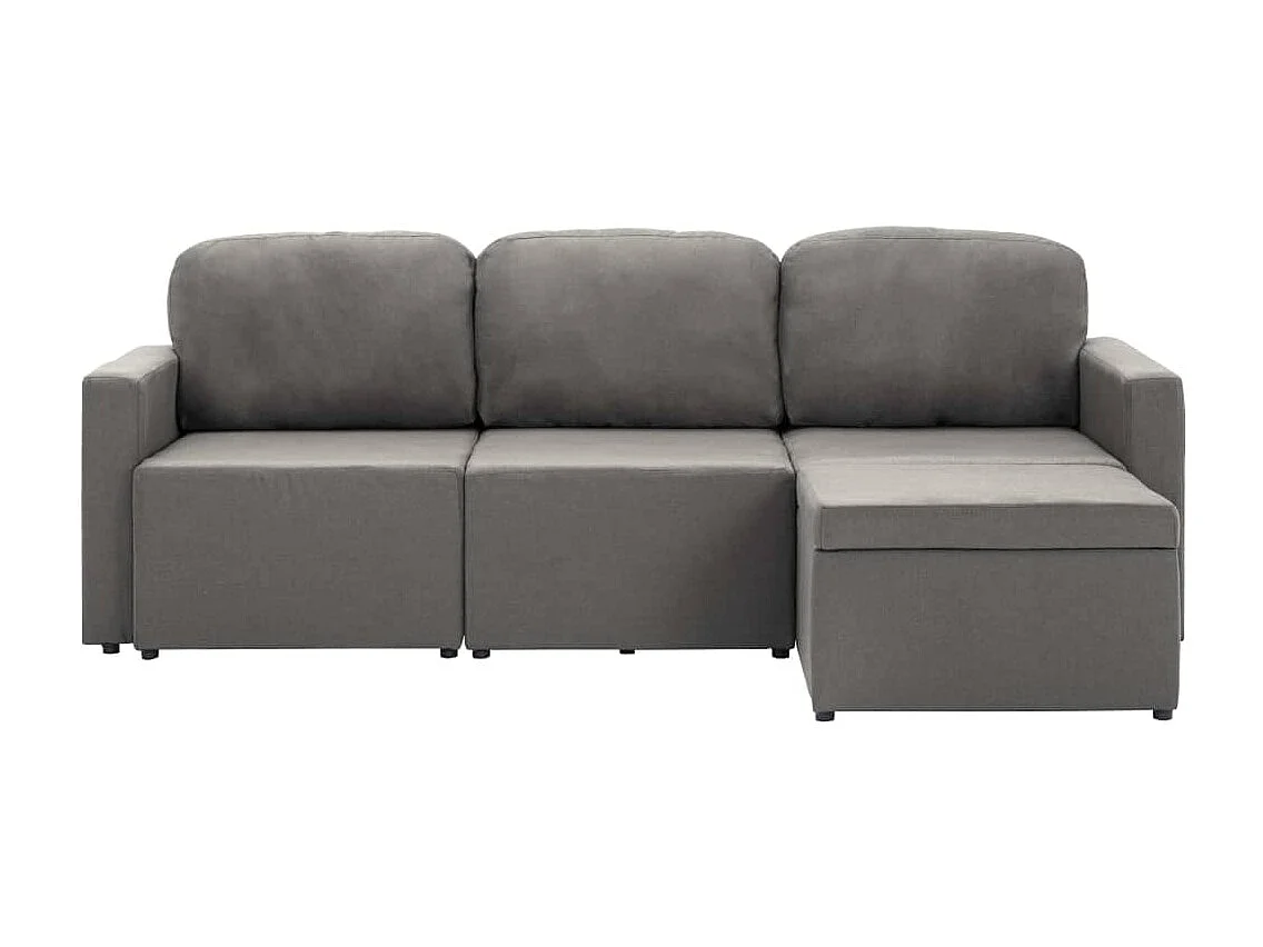 Canapé-lit modulaire 3 places Taupe Tissu