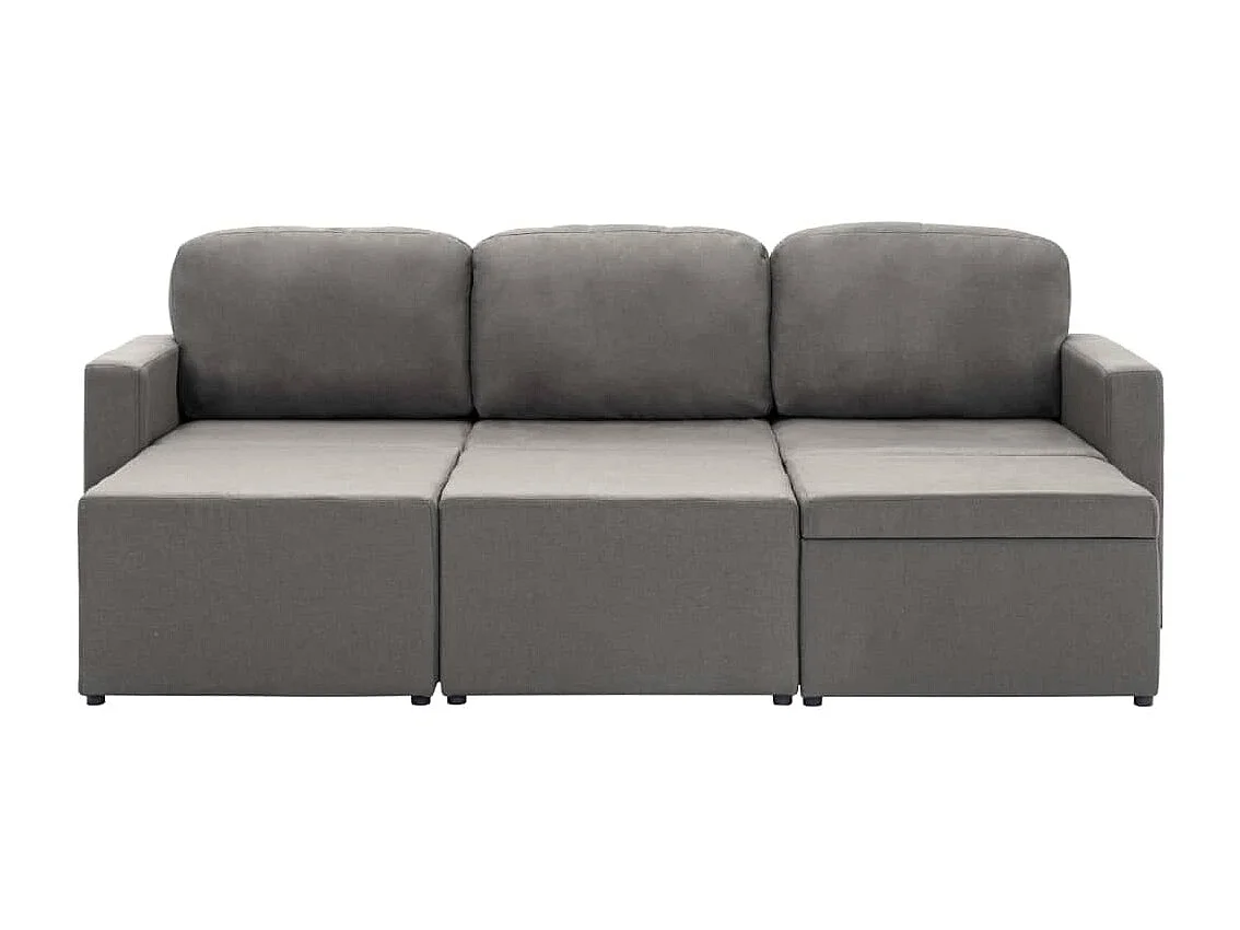 Canapé-lit modulaire 3 places Taupe Tissu