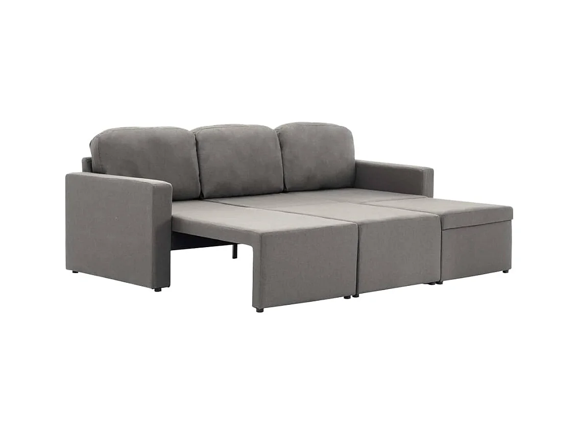 Canapé-lit modulaire 3 places Taupe Tissu