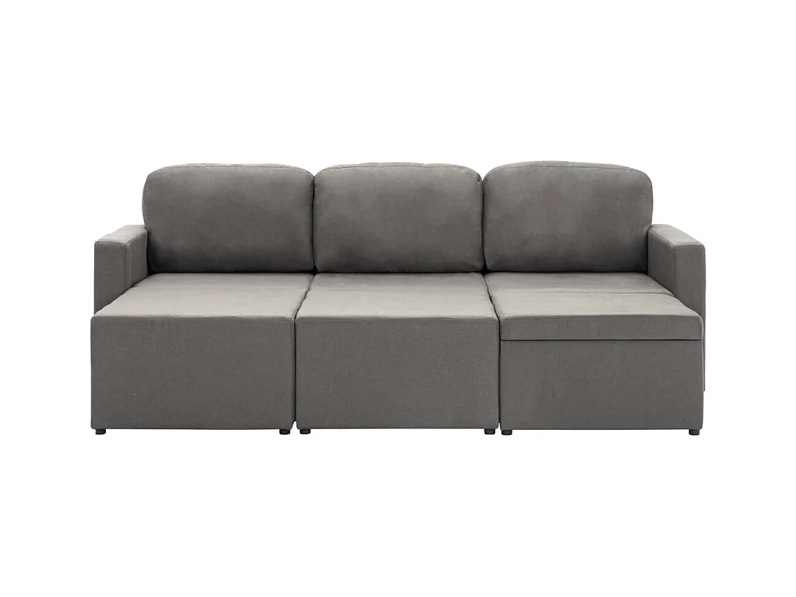 Canapé-lit modulaire 3 places Taupe Tissu