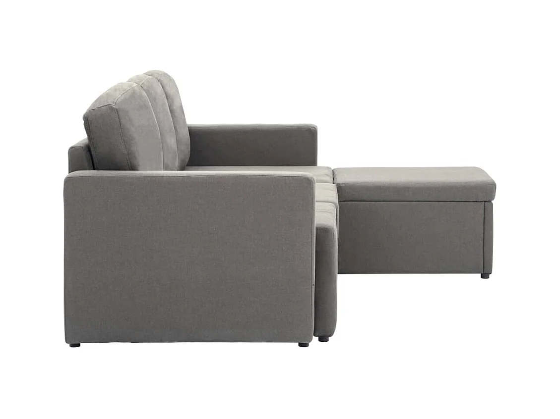 Canapé-lit modulaire 3 places Taupe Tissu