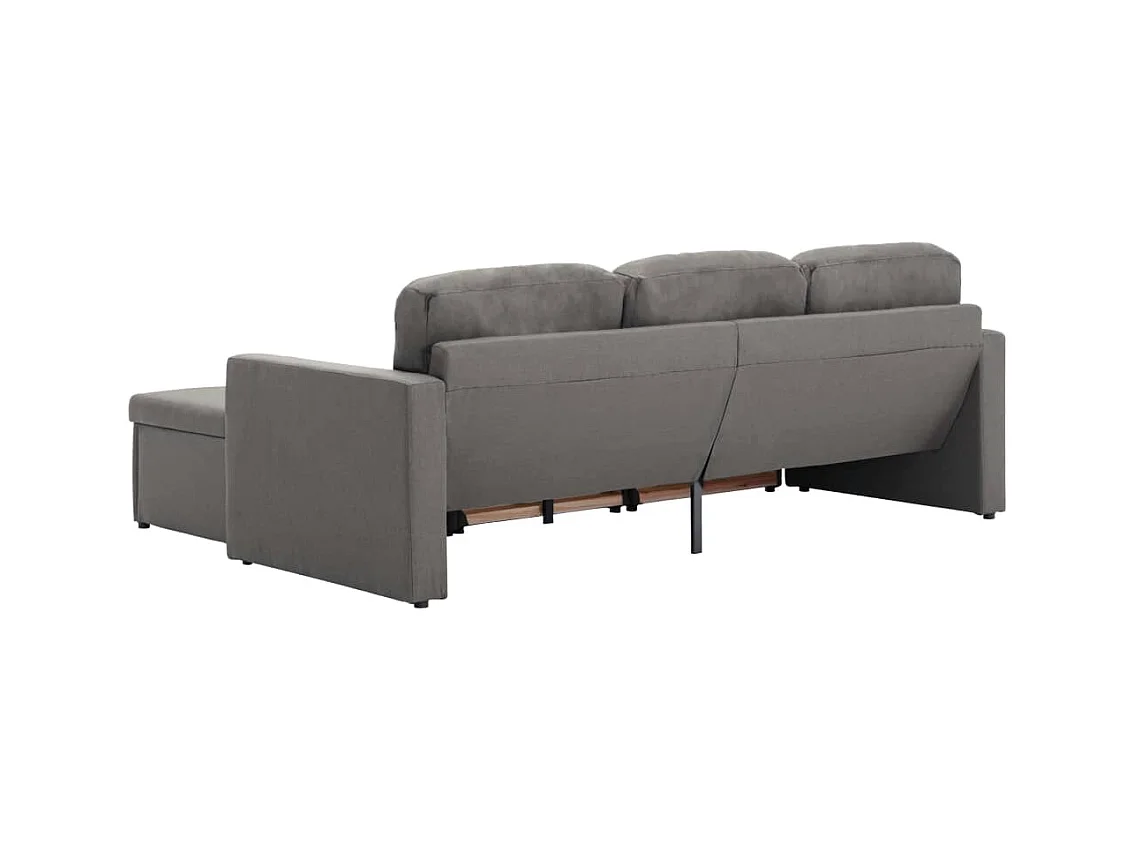 Canapé-lit modulaire 3 places Taupe Tissu