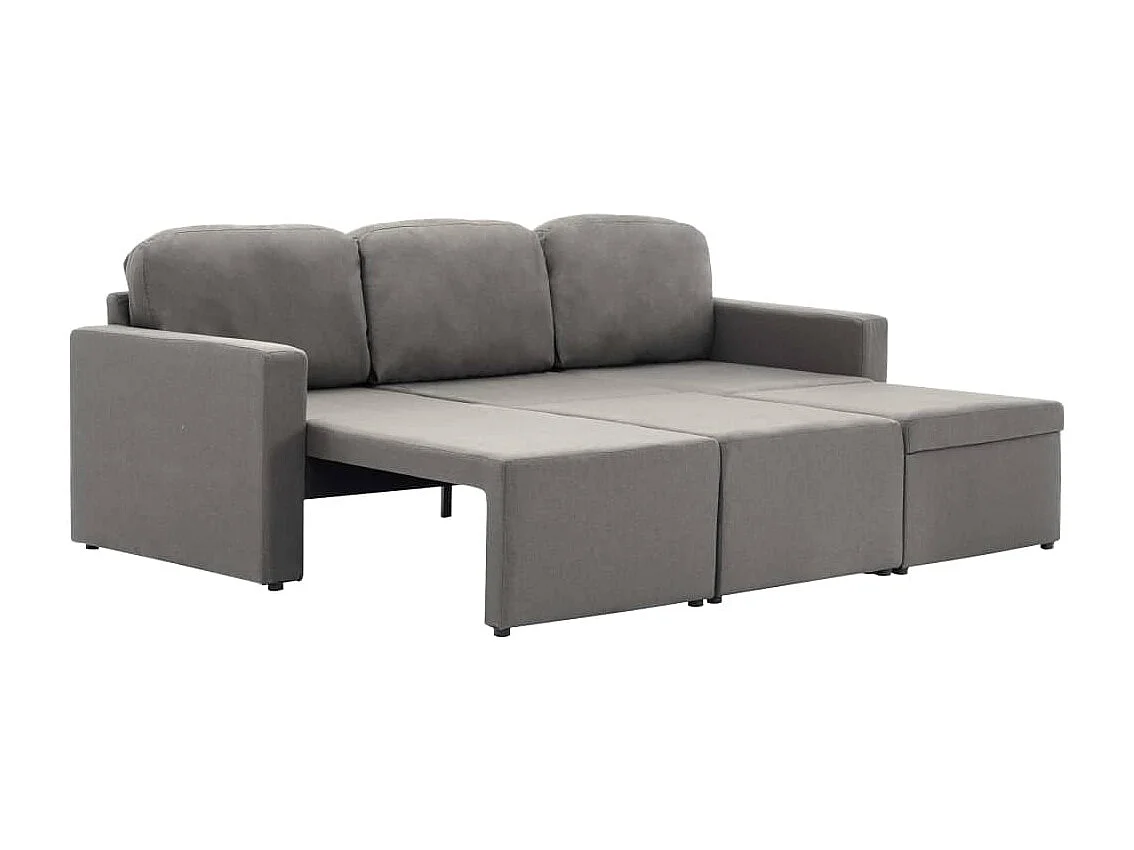 Canapé-lit modulaire 3 places Taupe Tissu