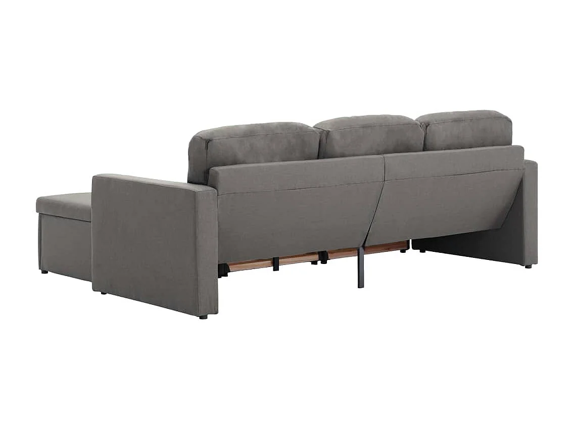 Canapé-lit modulaire 3 places Taupe Tissu
