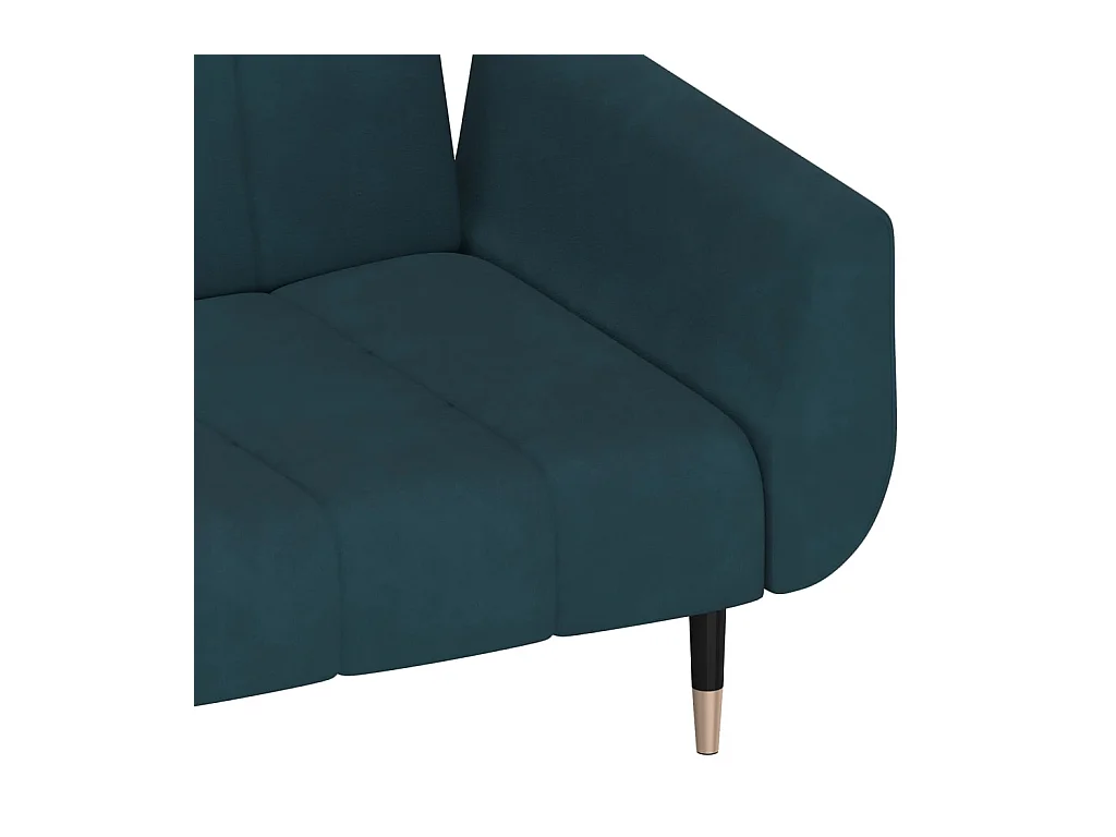 Slaapbank 2-zits met 2 kussens fluweel blauw