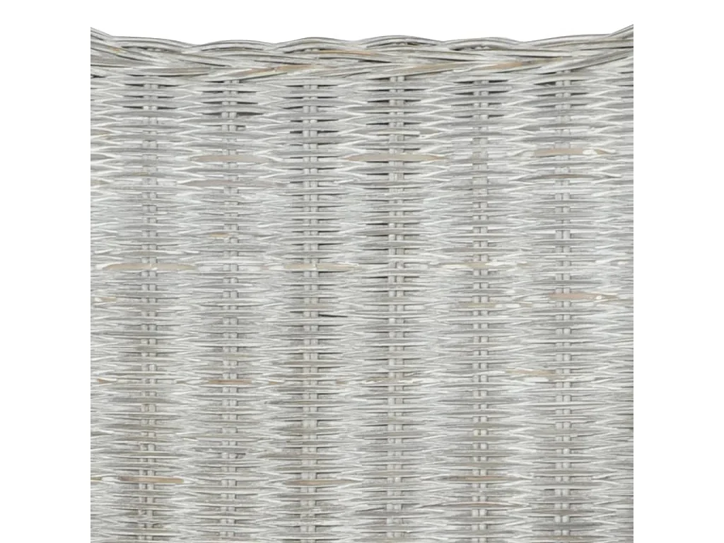 Sofá de 2 lugares vime genuíno e linho cinzento