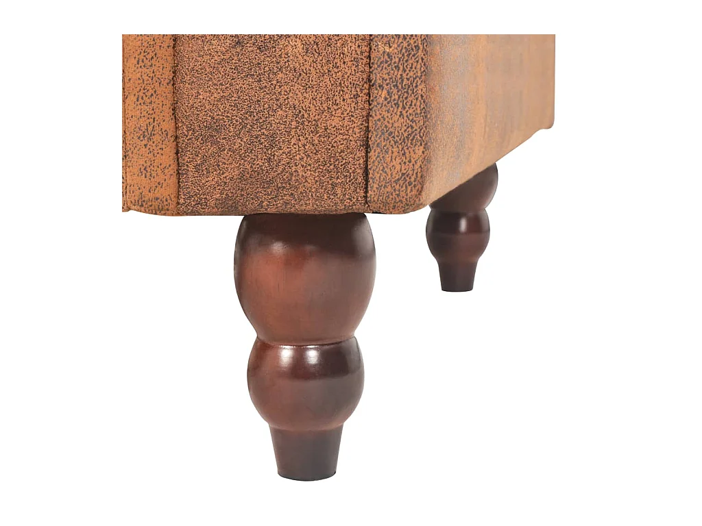 Slaapbank met armleuningen kunstsuède bruin