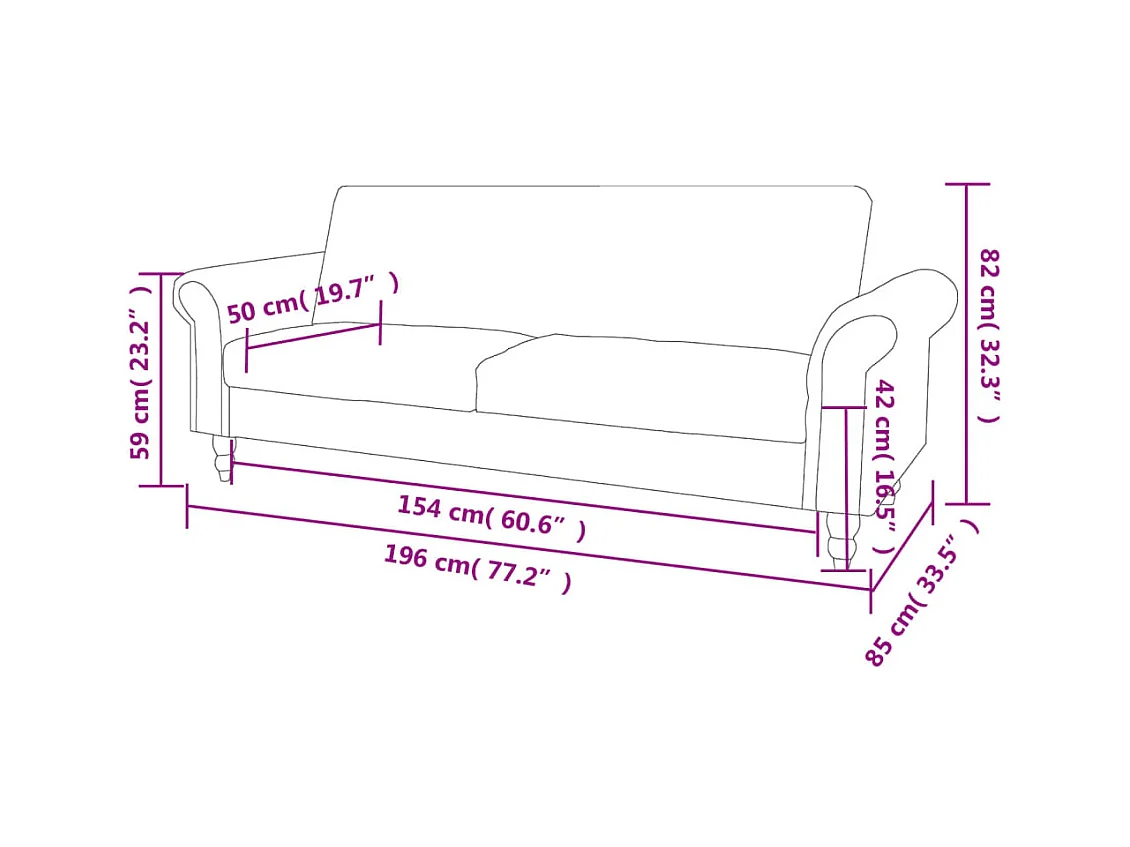 Slaapbank met armleuningen kunstsuède bruin
