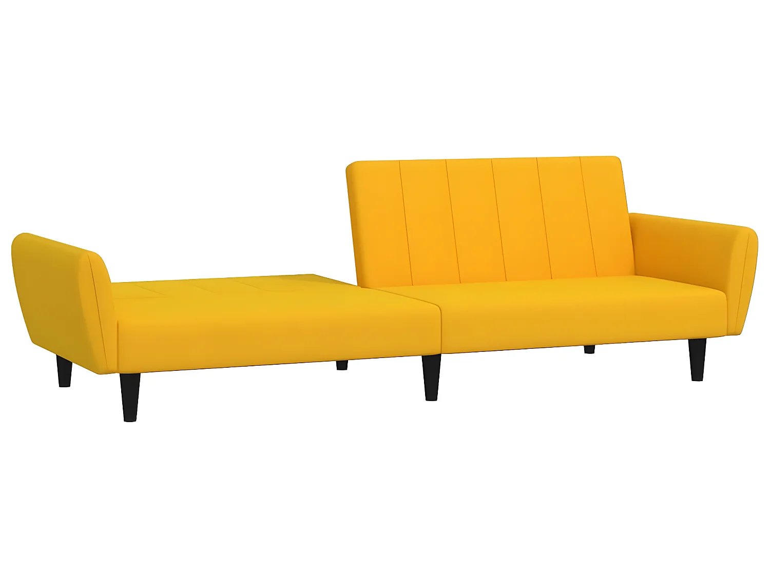 Canapé-lit à 2 places Jaune Velours
