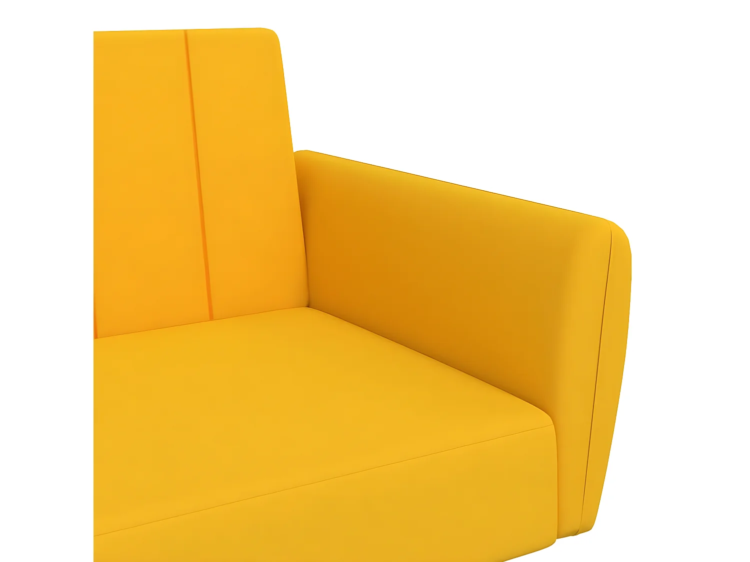 Canapé-lit à 2 places Jaune Velours