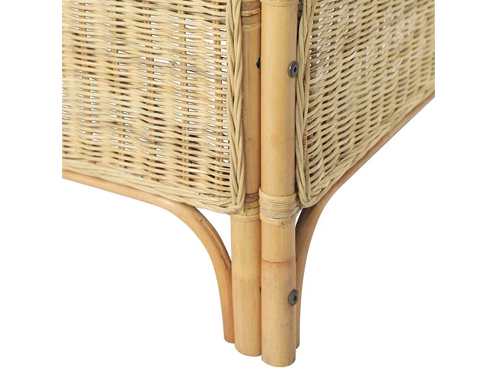 2-Sitzer-Sofa Natürliches Rattan und Leinen