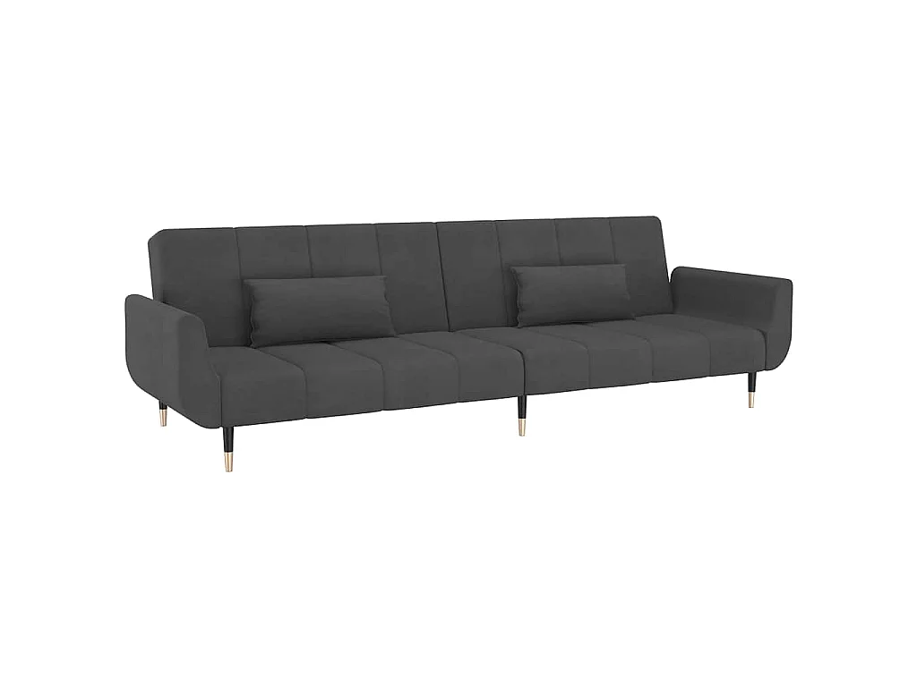 Canapé convertible clic-clac 2 places en velours gris foncé