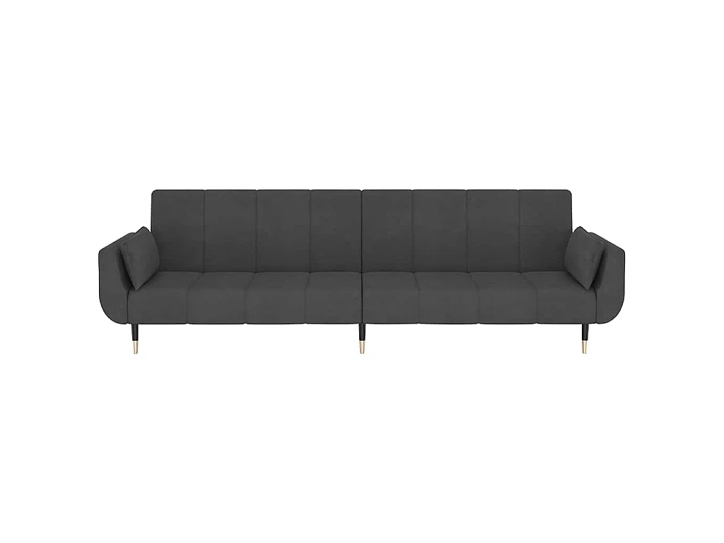 Canapé convertible clic-clac 2 places en velours gris foncé