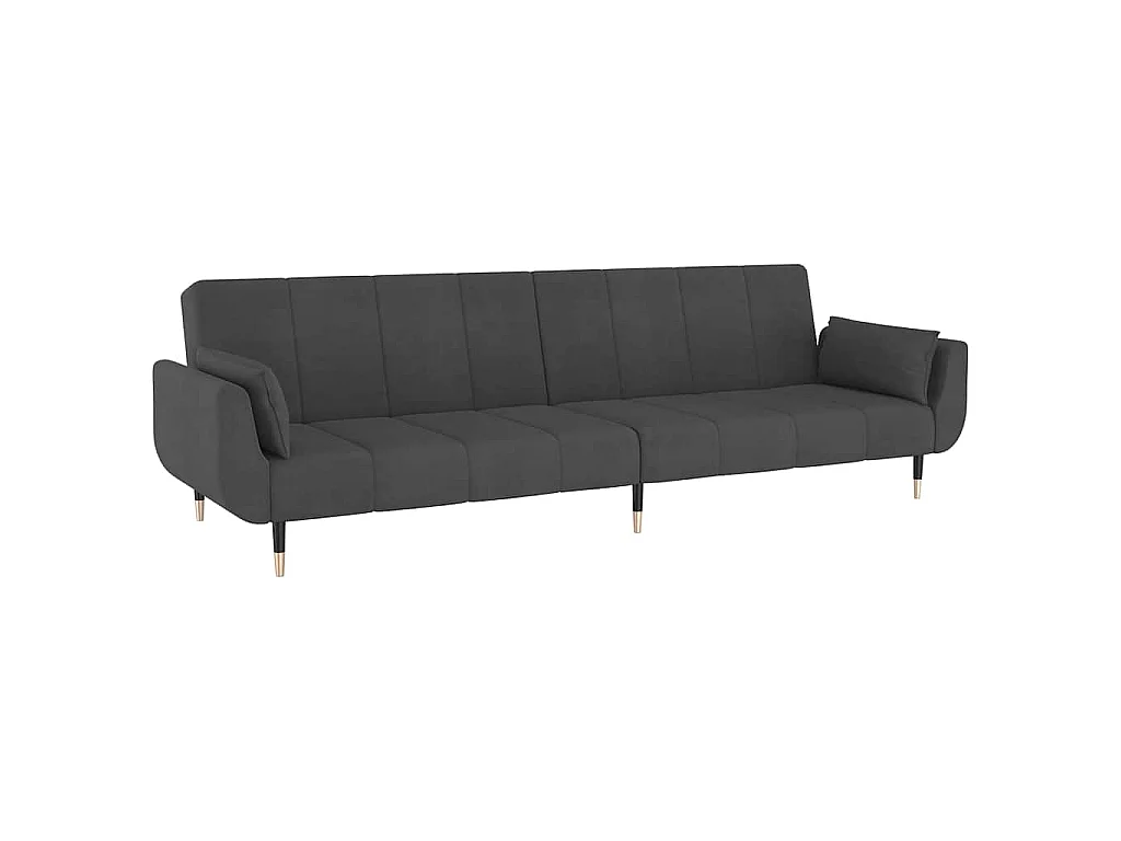 Canapé convertible clic-clac 2 places en velours gris foncé