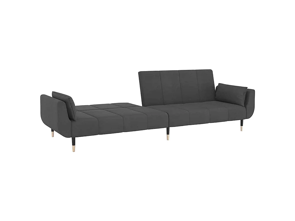 Canapé convertible clic-clac 2 places en velours gris foncé