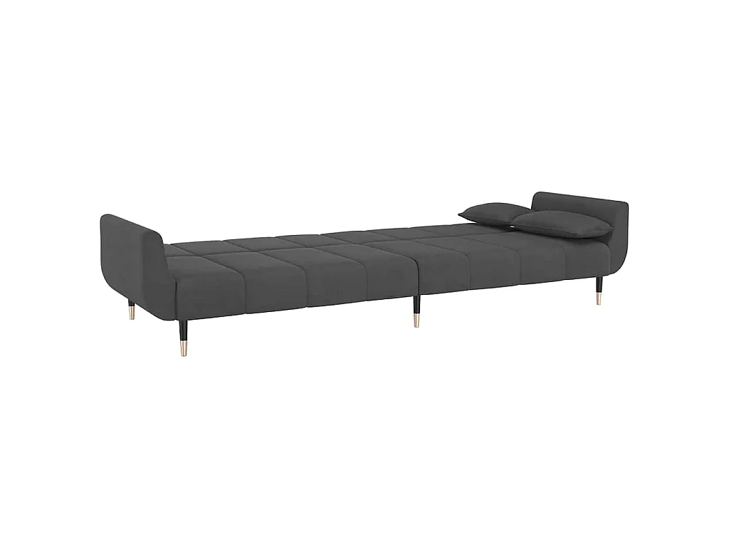 Canapé convertible clic-clac 2 places en velours gris foncé
