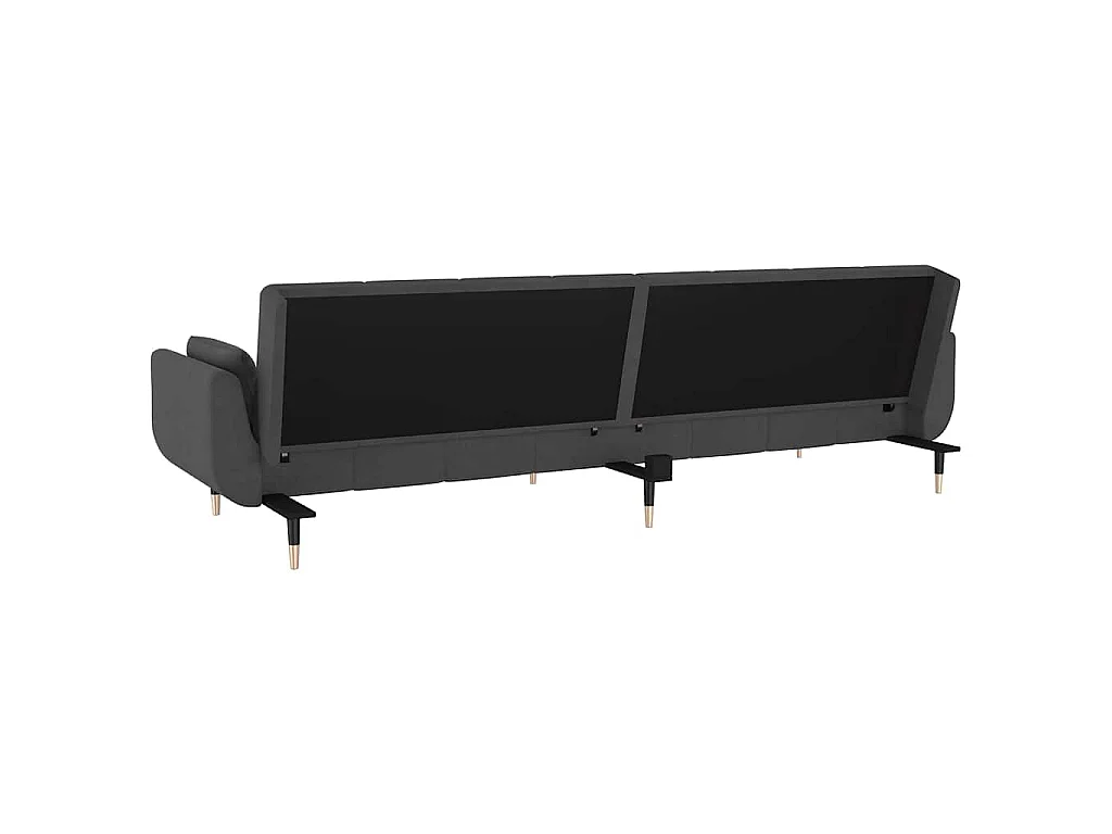 Canapé convertible clic-clac 2 places en velours gris foncé