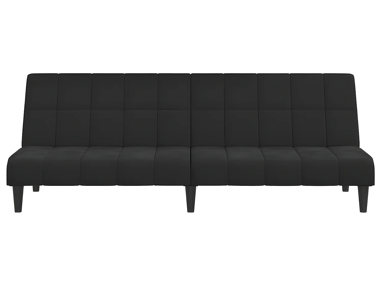 Divano Letto a 2 Posti Nero in Velluto