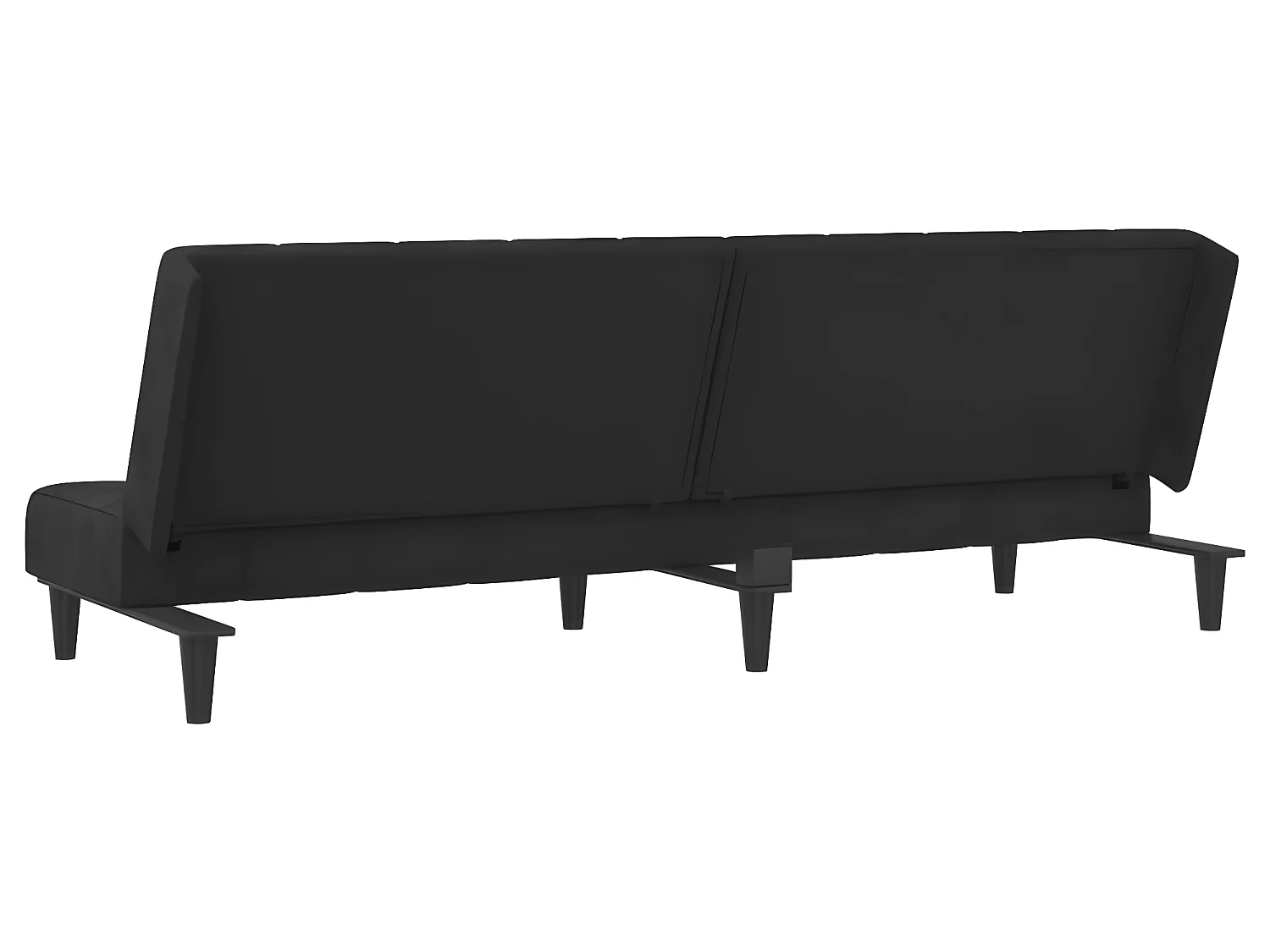 Divano Letto a 2 Posti Nero in Velluto