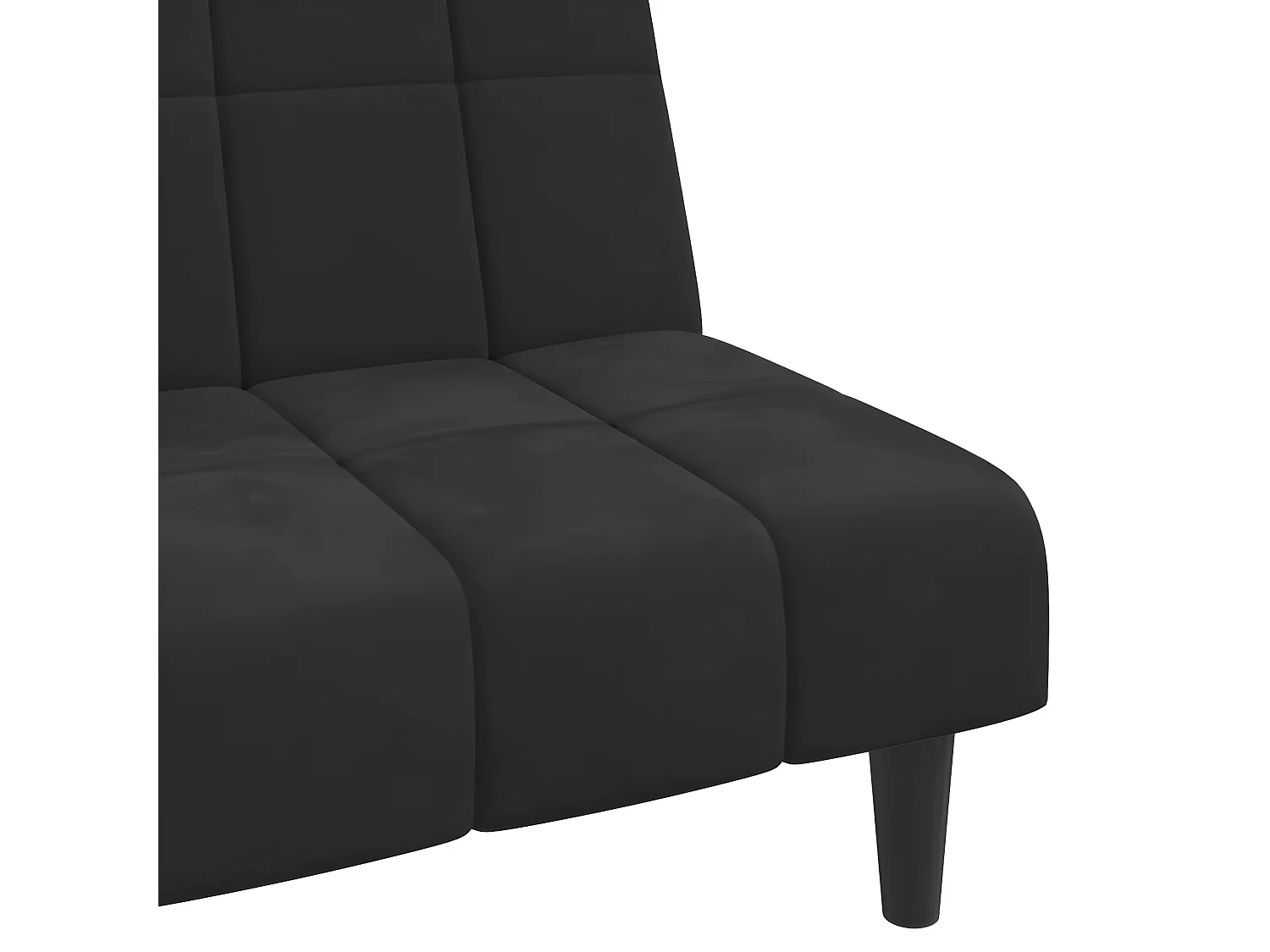 Divano Letto a 2 Posti Nero in Velluto