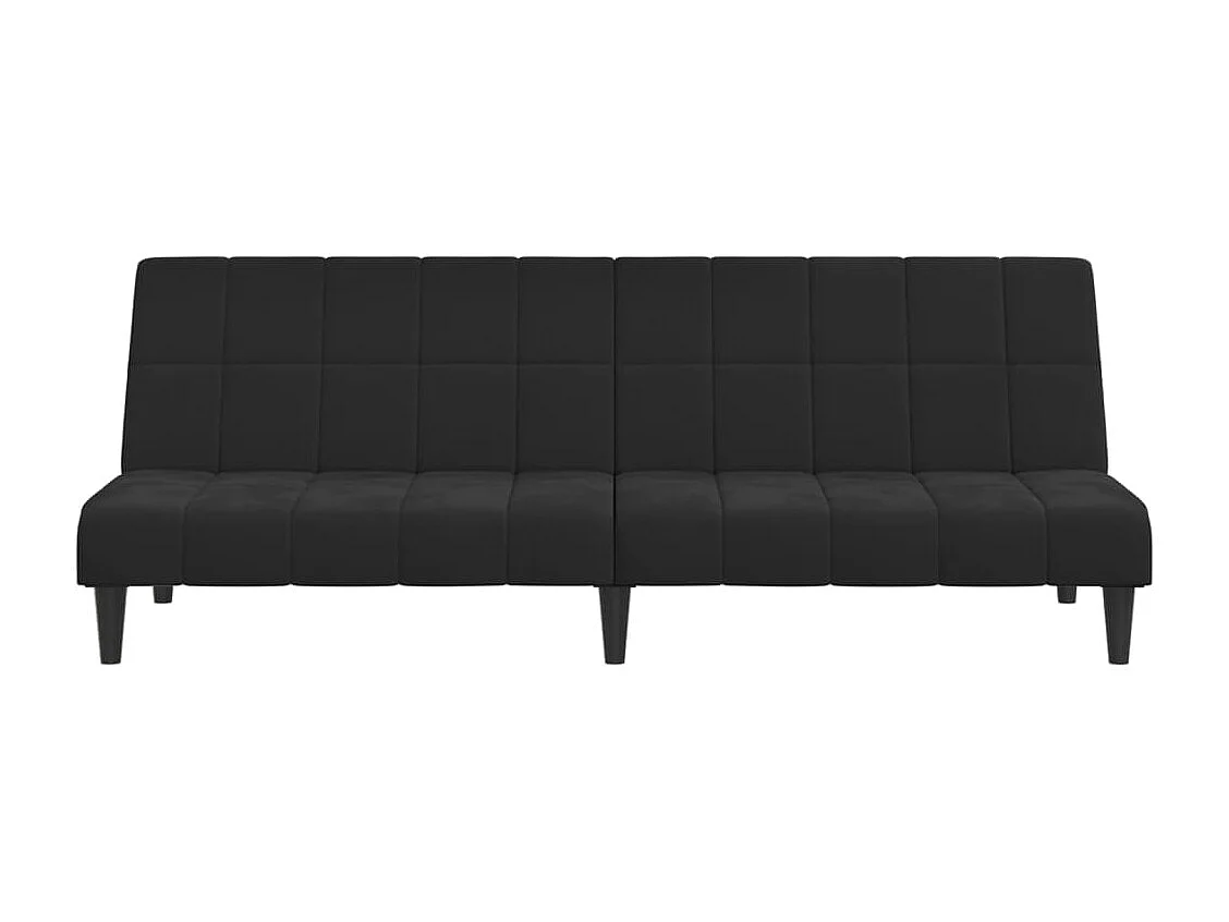 Schlafsofa 2-Sitzer Schwarz Samt