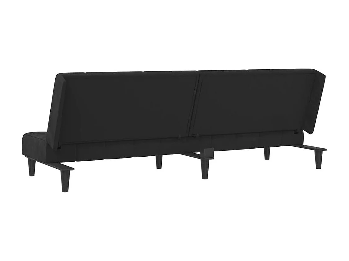 Schlafsofa 2-Sitzer Schwarz Samt