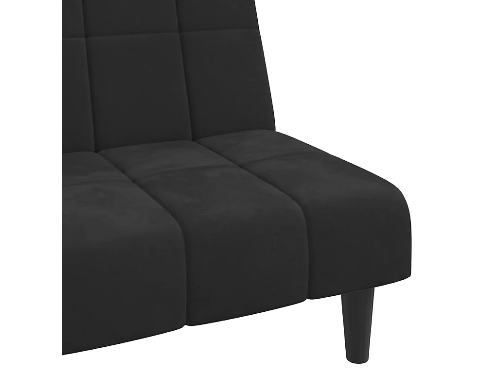 Schlafsofa 2-Sitzer Schwarz Samt