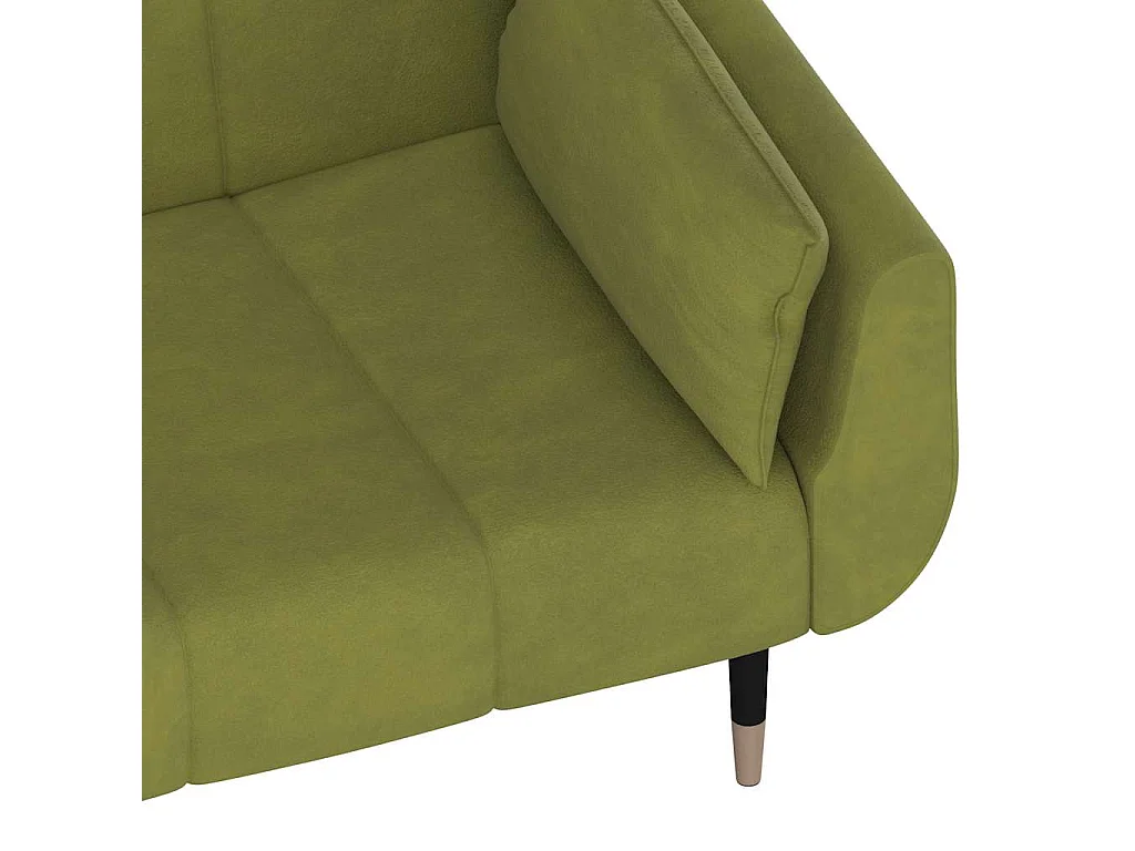 Canapé-lit à 2 places avec deux oreillers Vert clair Velours