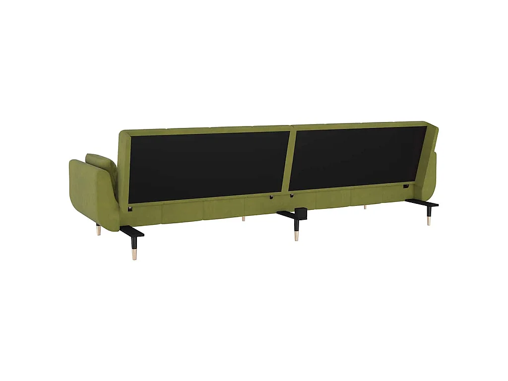Sofá-cama 2 lugares com duas almofadas veludo verde-claro