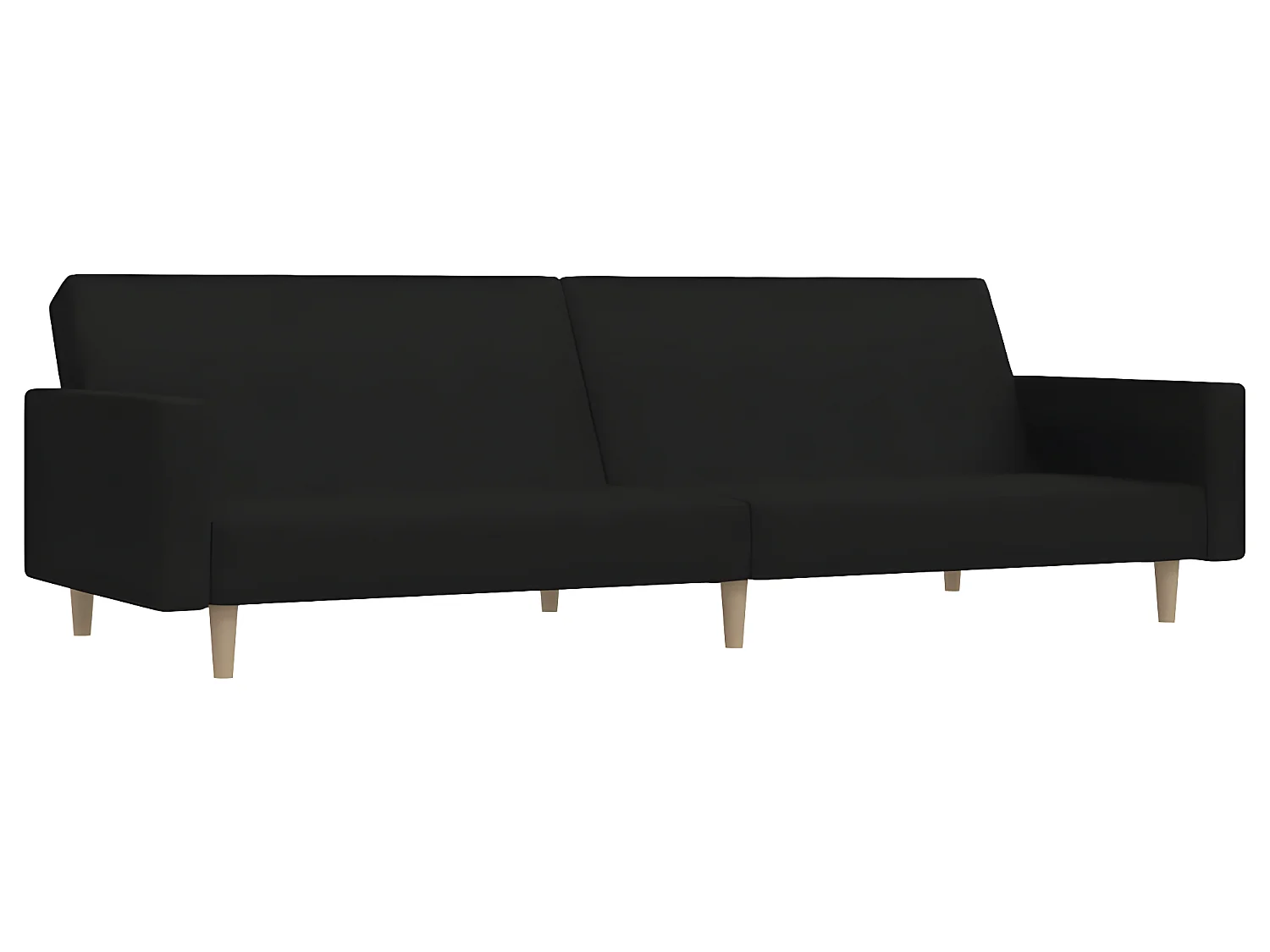 Canapé-lit à 2 places Noir Tissu