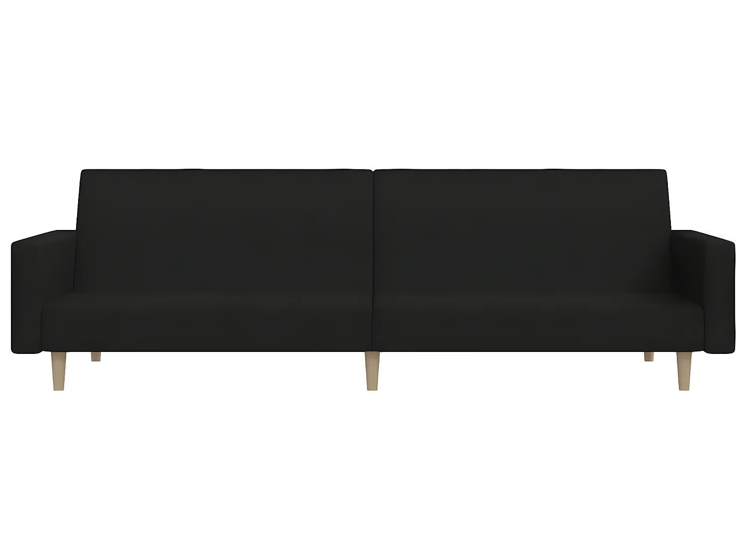 Canapé-lit à 2 places Noir Tissu