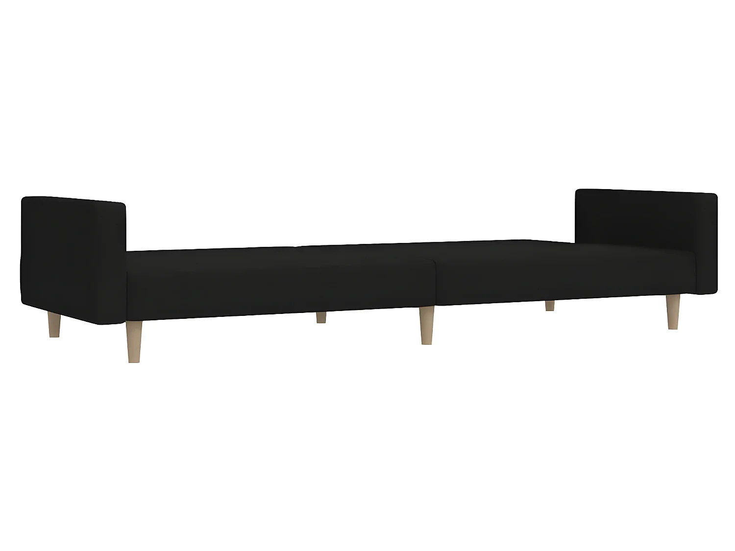 Canapé-lit à 2 places Noir Tissu