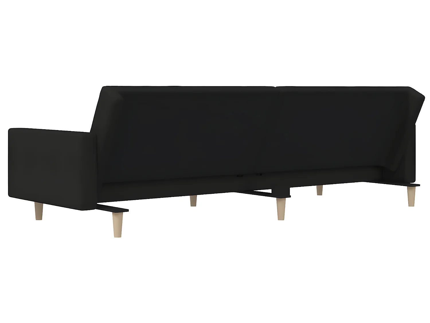 Canapé-lit à 2 places Noir Tissu