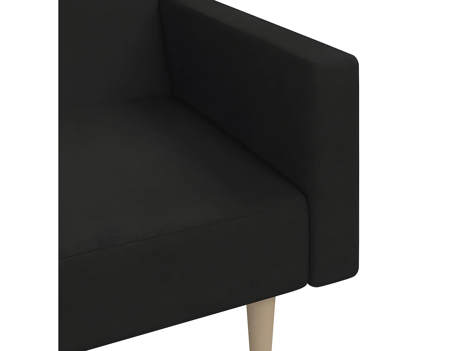 Canapé-lit à 2 places Noir Tissu