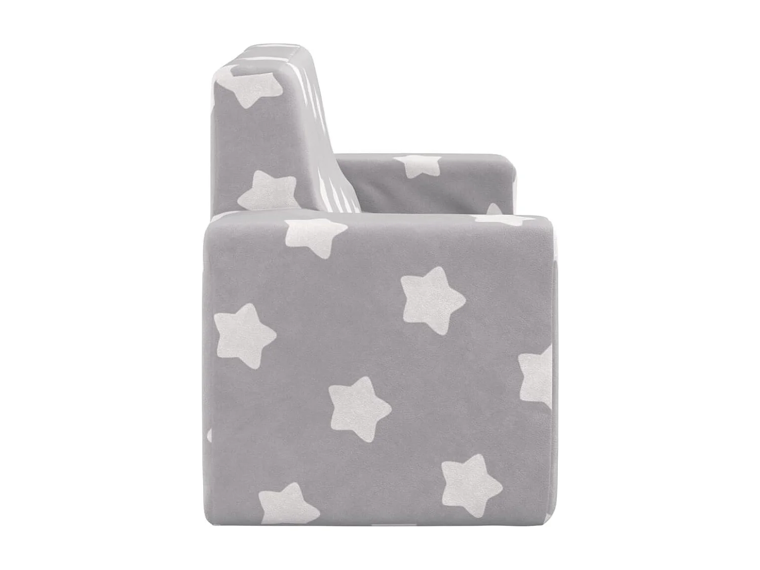 Canapé pour enfants à 2 places Gris clair étoiles Peluche douce