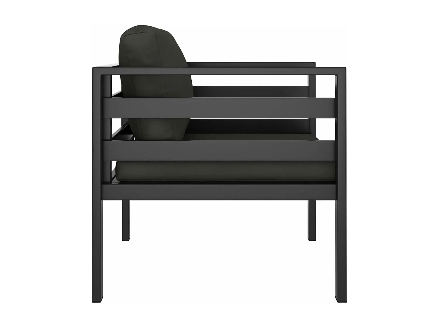 Canapés simples 2 pcs avec coussins Aluminium Anthracite