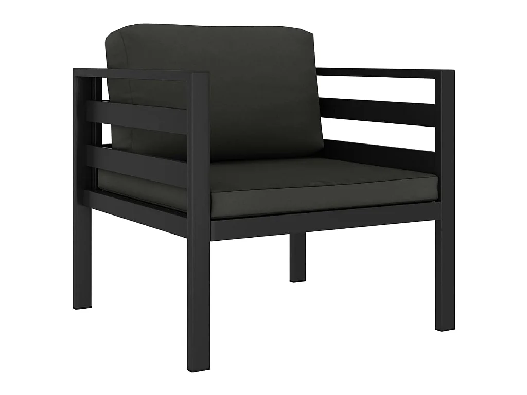 Einzelsofas 2 Stk. mit Kissen Aluminium Anthrazit