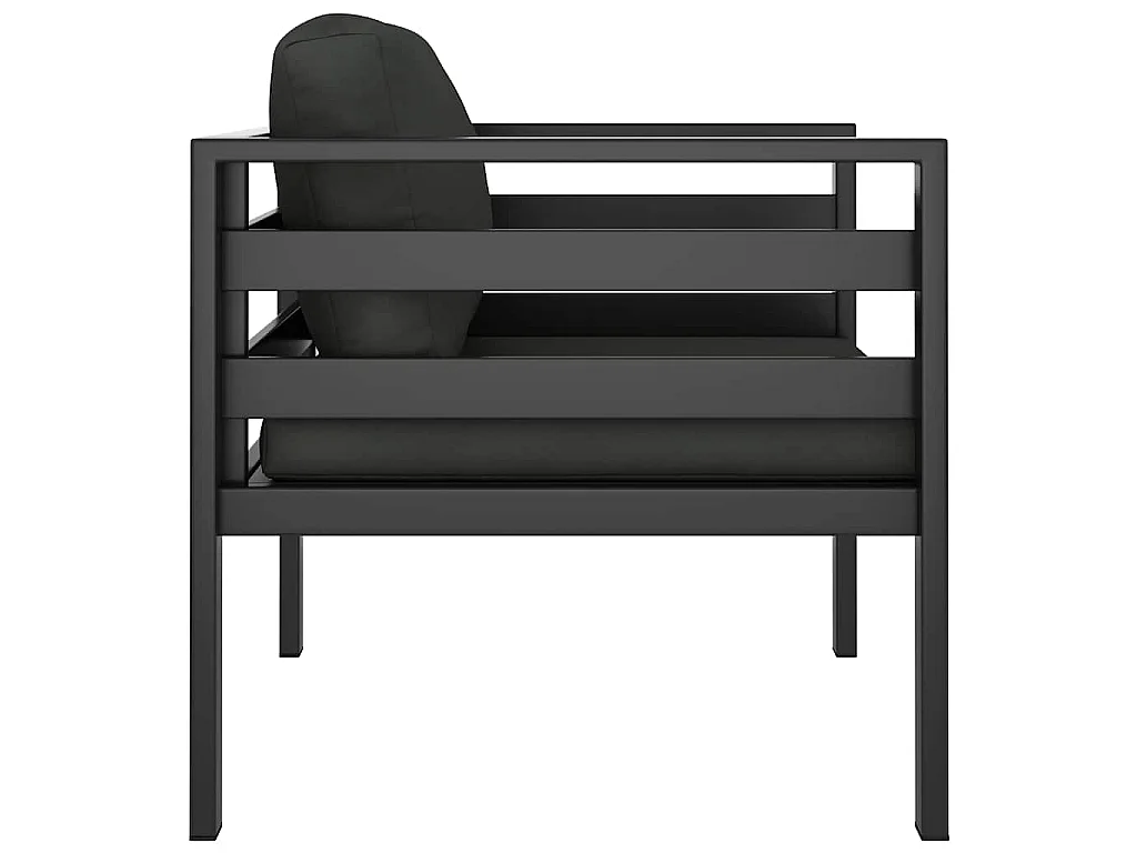 Canapés simples 2 pcs avec coussins Aluminium Anthracite