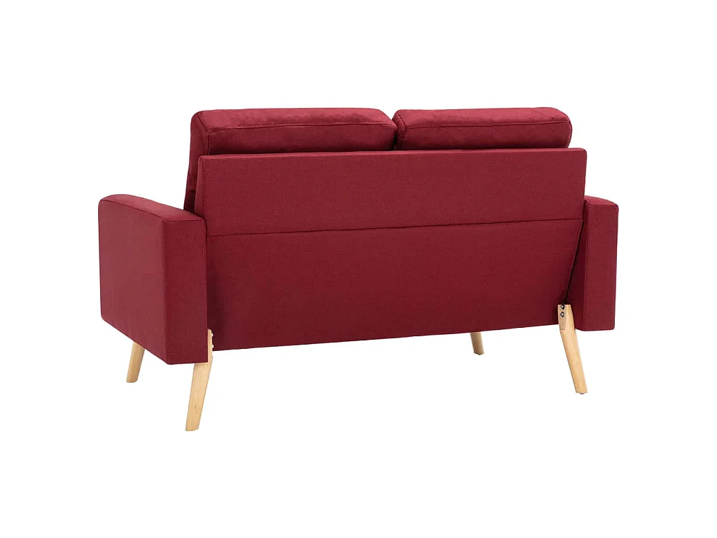 Tweezitsbank stof wijnrood