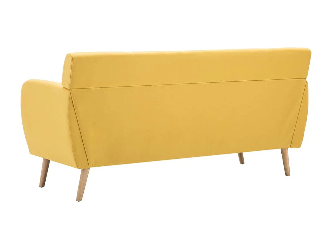 Canapé à 3 places revêtement en tissu 172x70x82 cm jaune