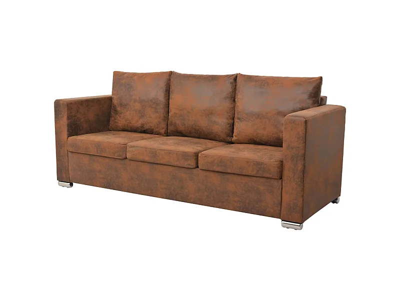 Sofa 3-Sitzer 191x73x82 cm Wildleder-Optik
