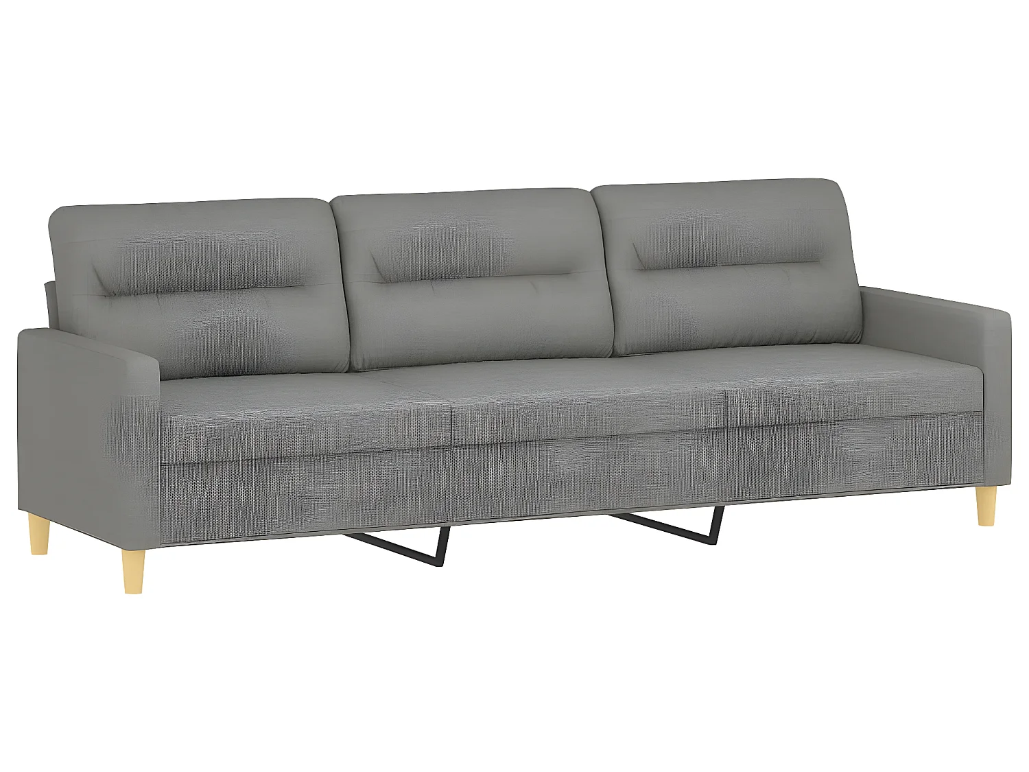 Canapé à 3 places Gris foncé 210 cm Tissu