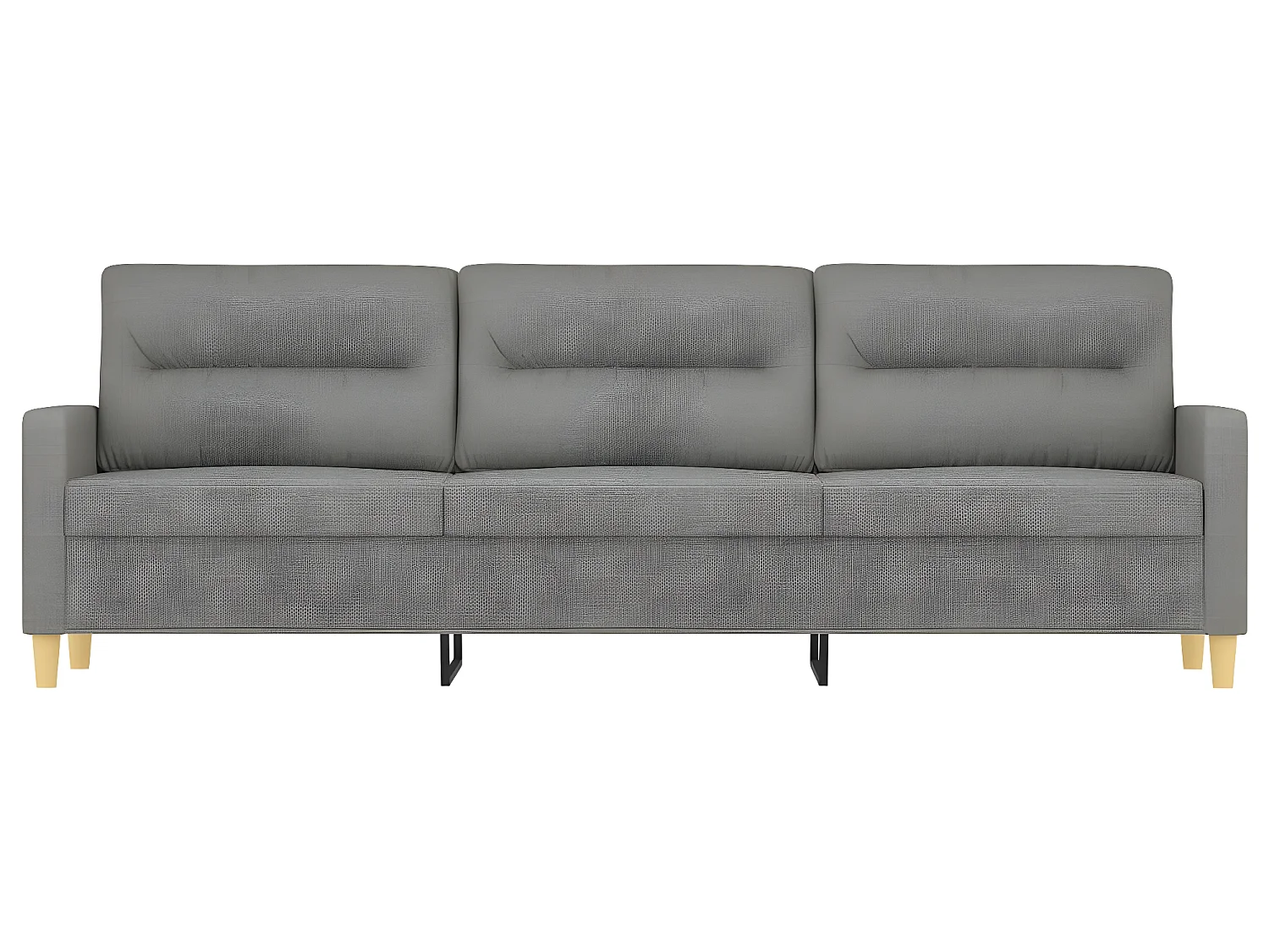 Canapé à 3 places Gris foncé 210 cm Tissu