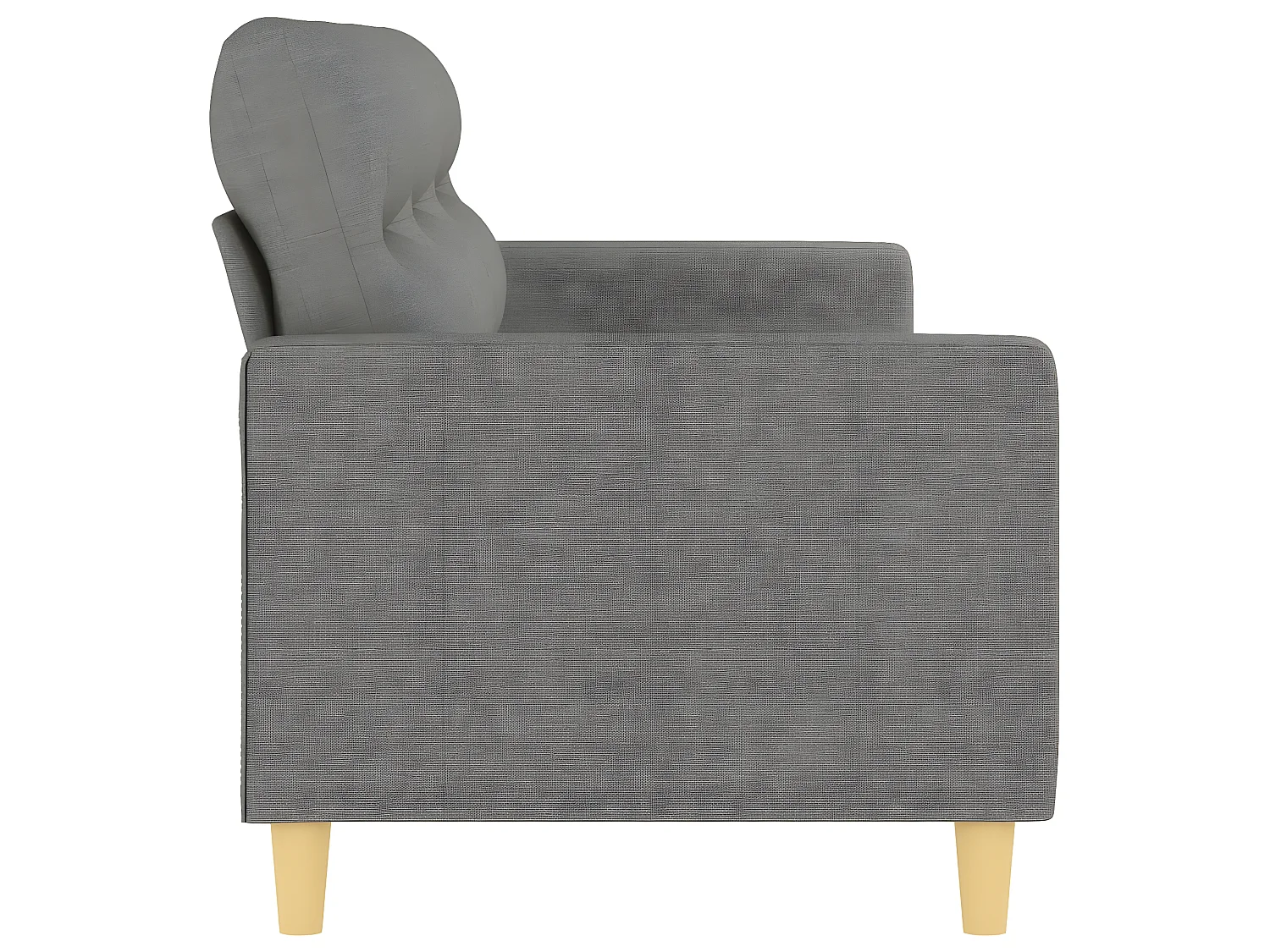 Canapé à 3 places Gris foncé 210 cm Tissu