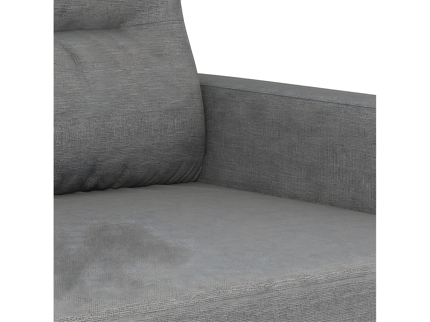 Canapé à 3 places Gris foncé 210 cm Tissu