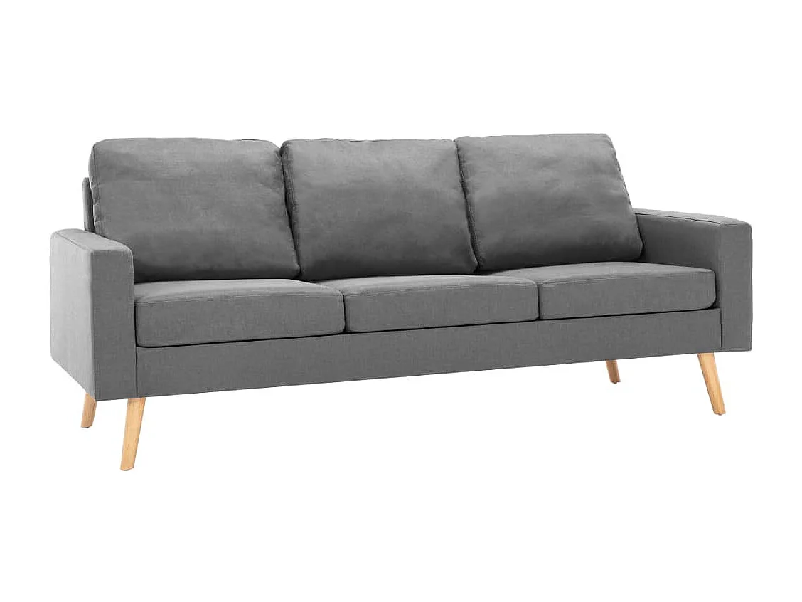 Canapé à 3 places Gris clair Tissu