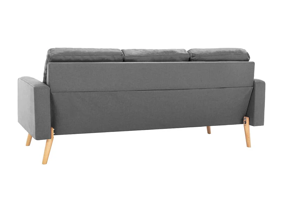 Canapé à 3 places Gris clair Tissu